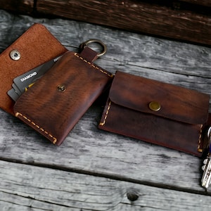 Wallet Keychain, Credit Card Holder Case Change Coin Purse Gifts for Her,Keychain Wallet,Leather Card Holder,Card Holder Keyring