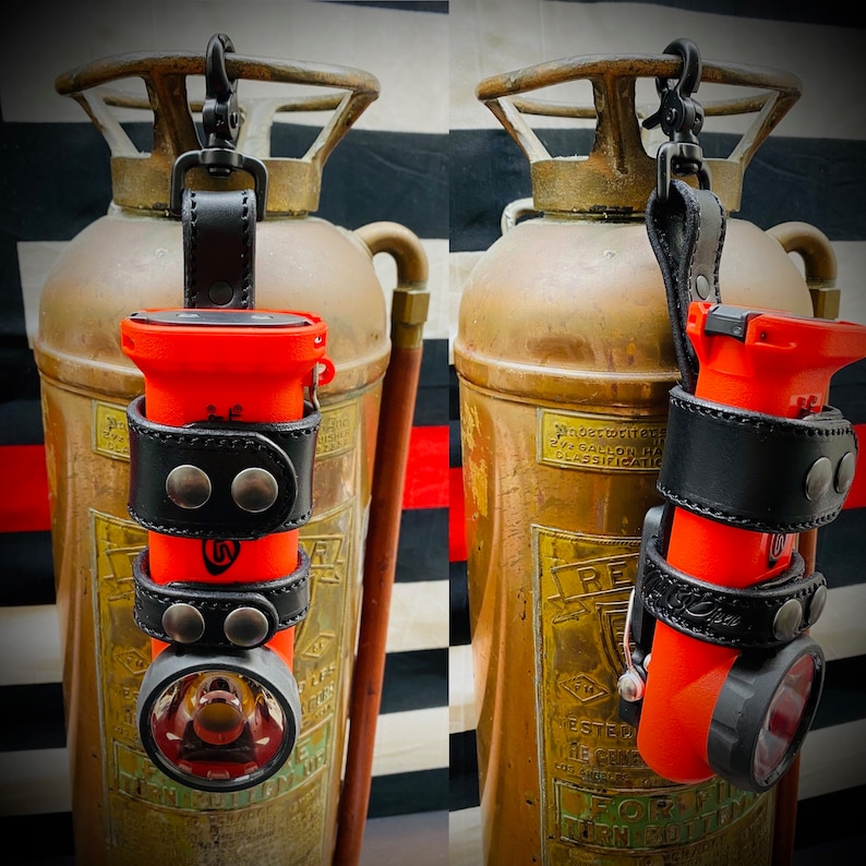 Firefighter Inverted Leather Flashlight Holder Etsy