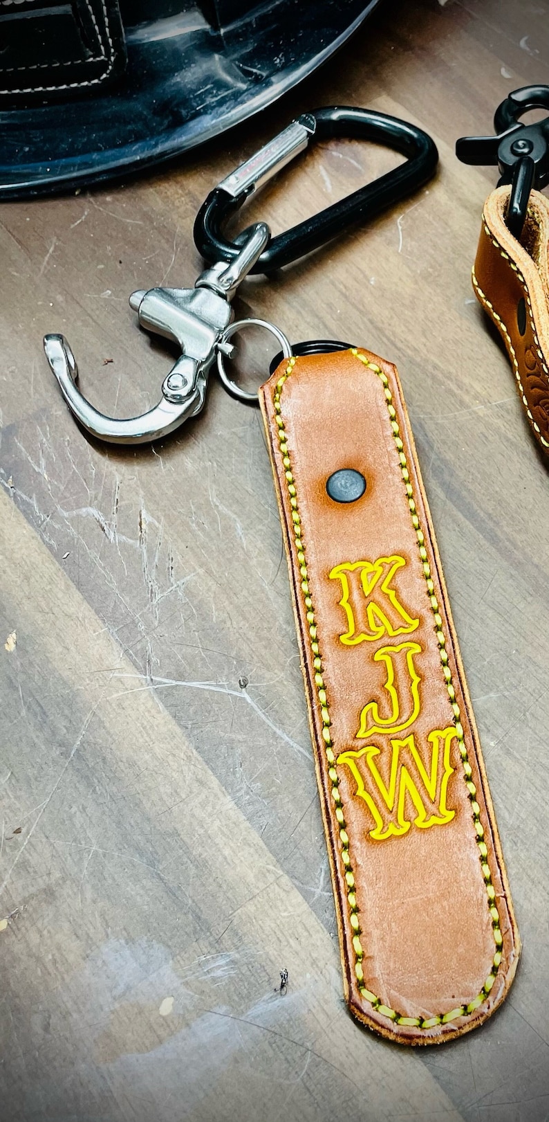 Firefighter SCBA Quick Release Swivel Shackle golden Brown Leather Custom Personalized Etsy