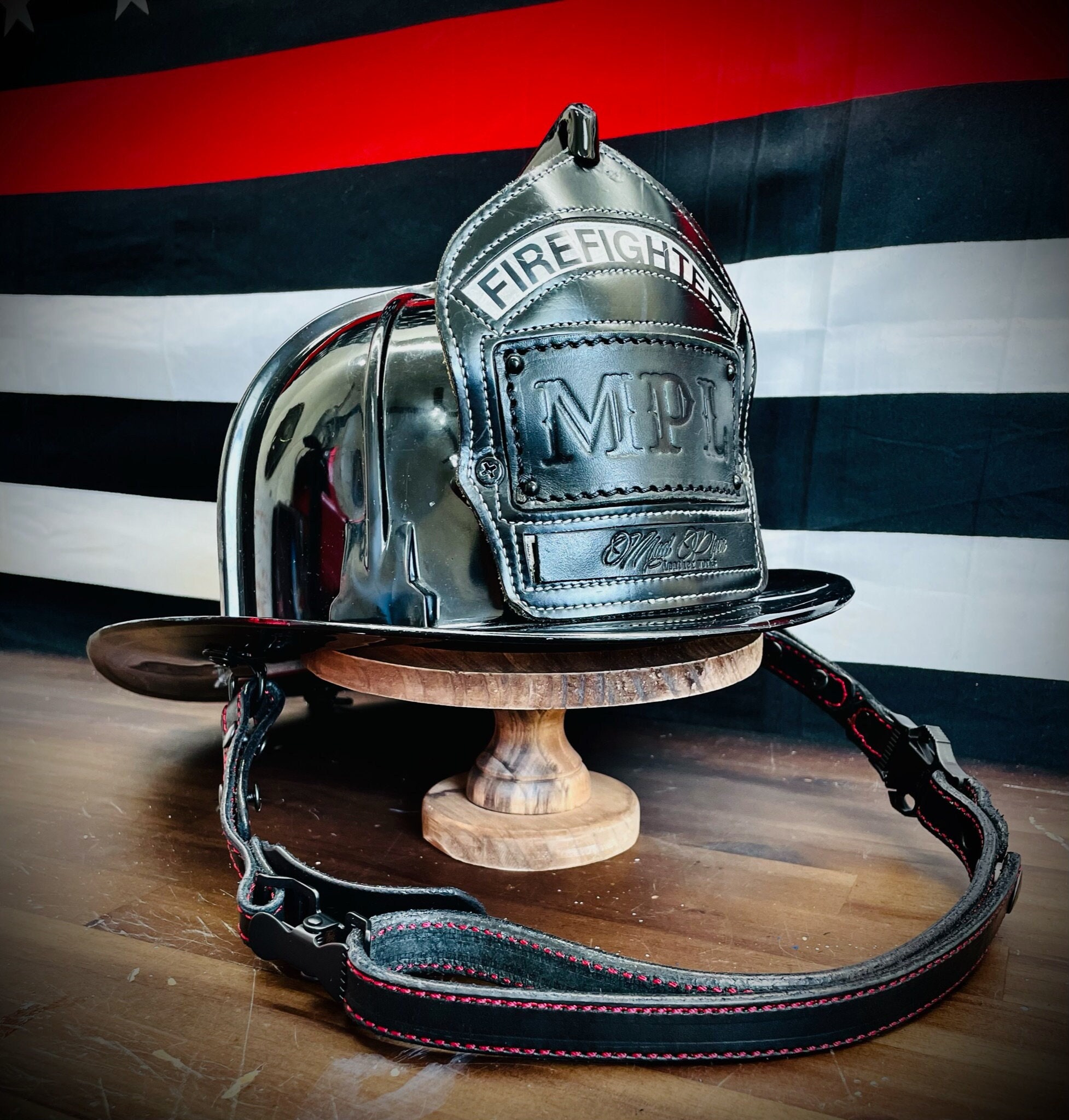 Leather Fire Helmet Chin Strap Etsy