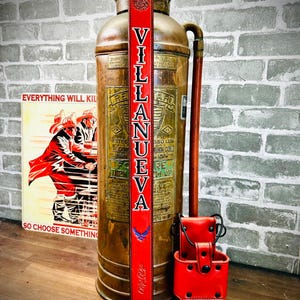 Firefighter / EMS Radio Strap & Bucket / Holster (Red Leather) (Full Set) Custom Personalized