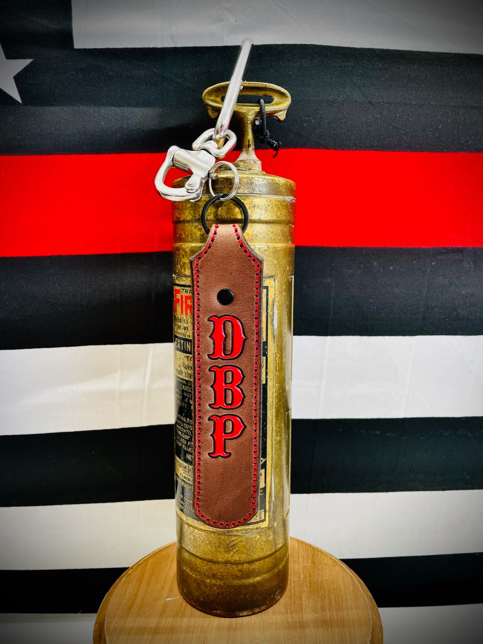 Firefighter SCBA Quick Release Swivel Shackle brown Leather Custom Personalized Etsy