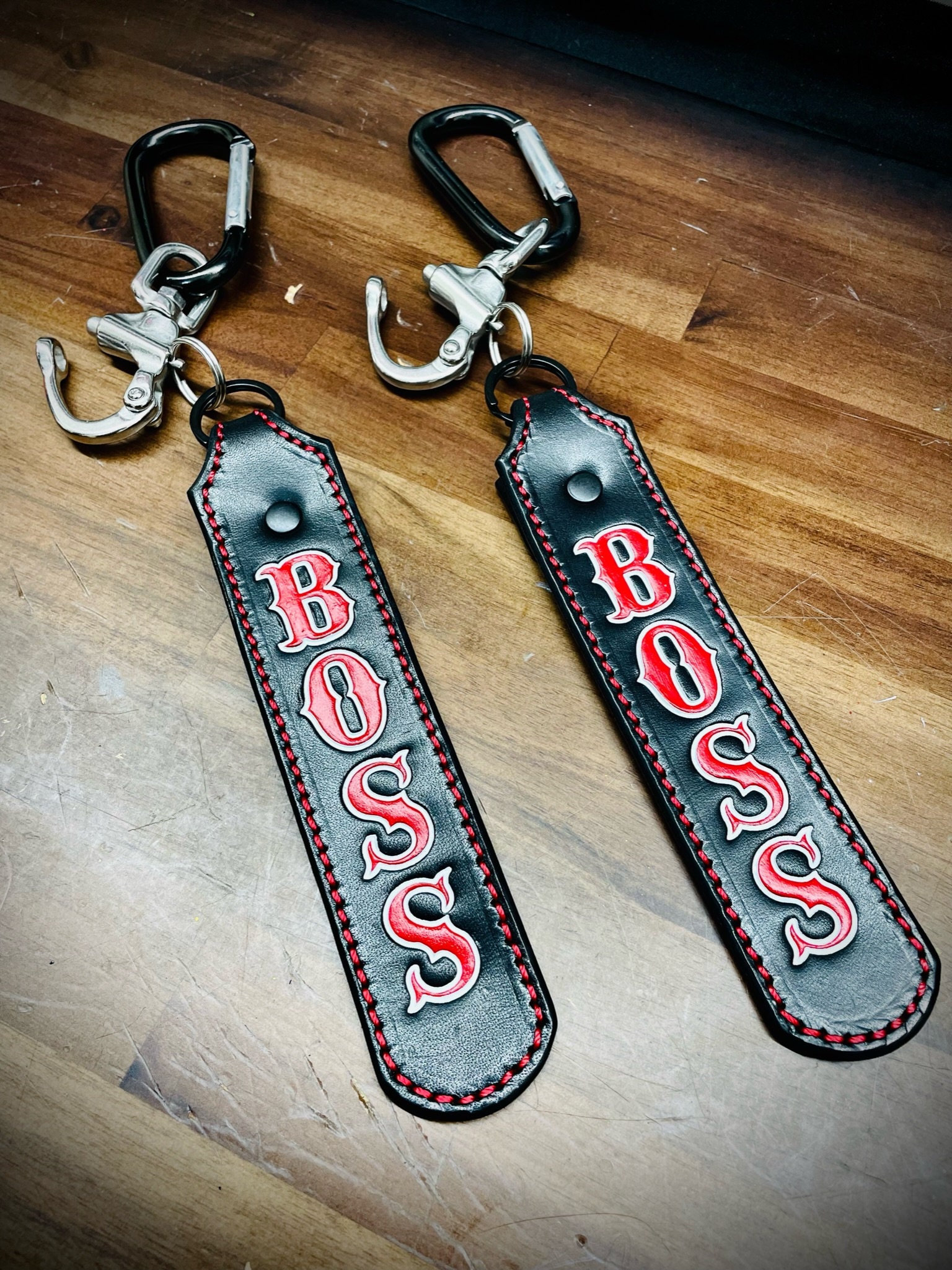 Firefighter SCBA Quick Release Swivel Shackle (Black Leather) Custom Personalized