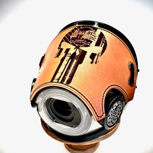 Firefighter SCBA Leather Mask Cover for Scott AV-3000 Mask-Skull With 9/11 Tribute