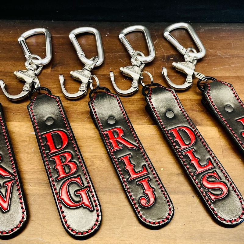 Firefighter SCBA Quick Release Swivel Shackle (Black Leather) Custom Personalized