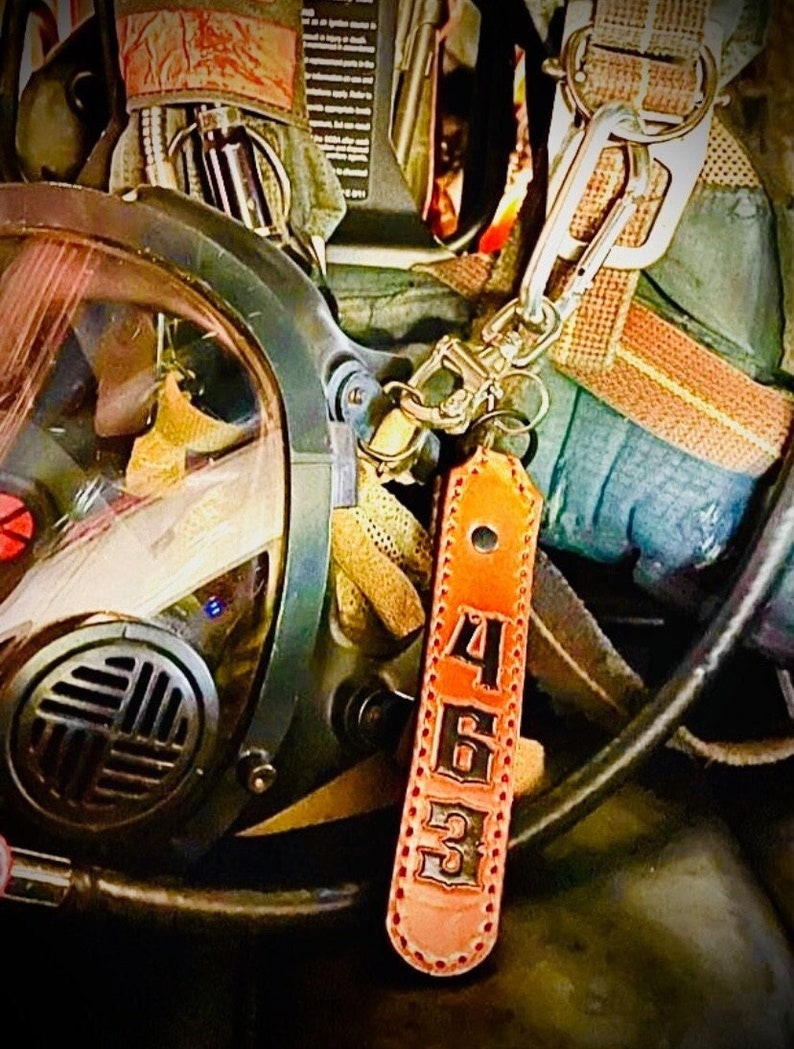 Firefighter SCBA Quick Release Swivel Shackle golden Brown Leather Custom Personalized Etsy