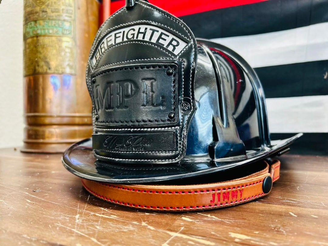 Personalized Leather Fire Helmet Chin Strap Etsy