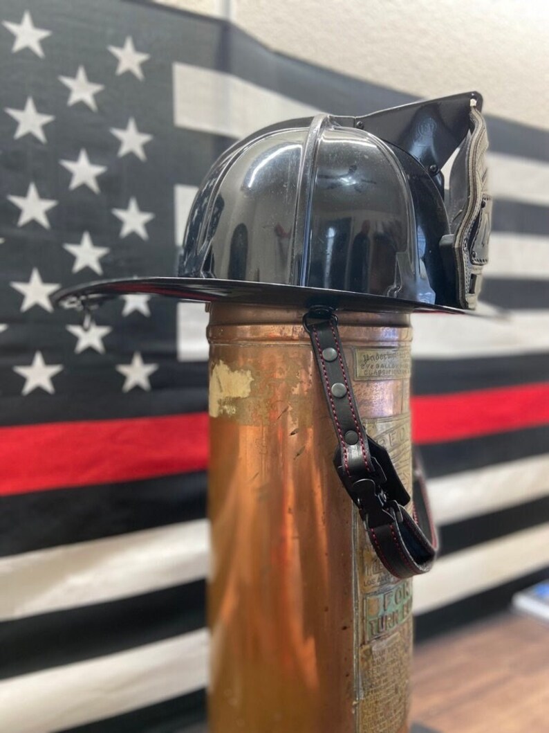 Leather Fire Helmet Chin Strap Etsy