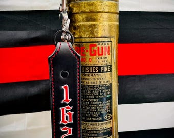 Firefighter SCBA Quick Release Swivel Shackle (Black Leather) Custom Personalized