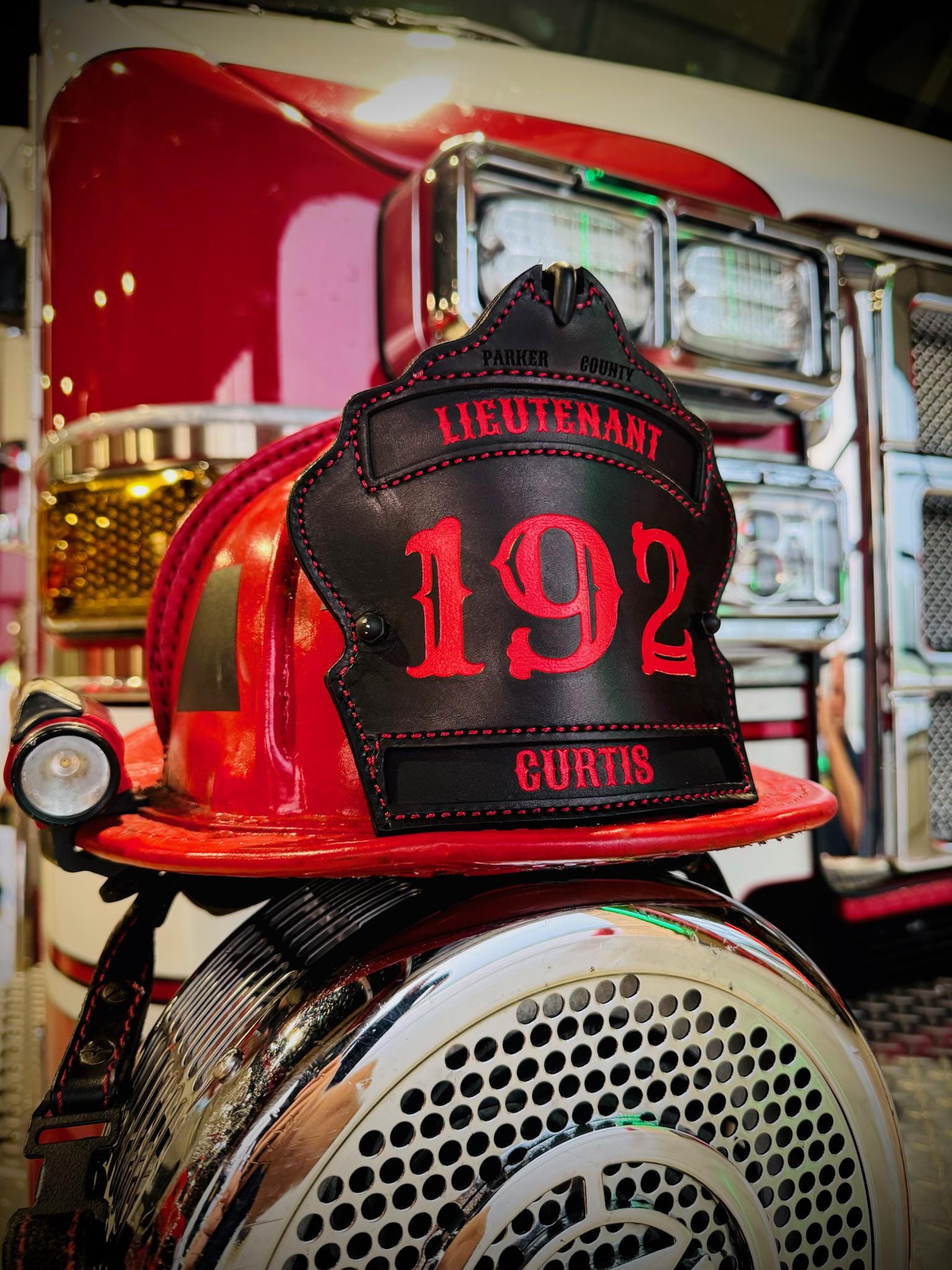 Custom Firefighter Helmet Shield-personalized Leather Front for Fire ...