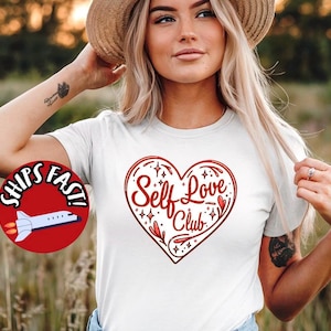 Comfort Colors Oversized TShirt, Retro Gift, Mental Health Shirt, Self Love Club Heart Shirt, Christmas Gifts, Shirt, Motivational TShirt