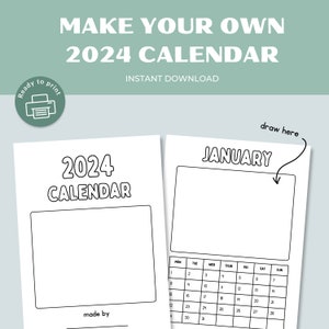 2024 Printable Calendar | Coloring Calendar for Kids