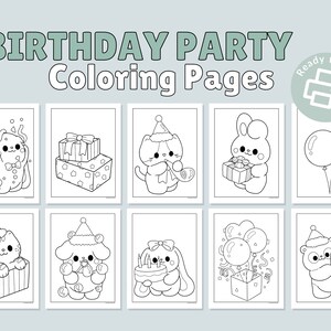 Birthday Party Coloring Pages for Kids: Preschool - Kindergarten - Homeschool PDF - Printable Digital Download for Home and Classroom