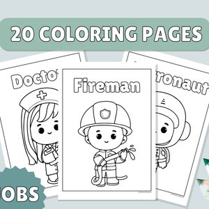 Professions Coloring Pages for Kids: Preschool - Kindergarten - Homeschool PDF - Printable Digital Download for Home and Classroom Use