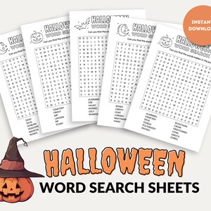 Halloween Word Search, Halloween Word Find For Kids, Printable Halloween Activity, Halloween Classroom Activity, Kids Halloween Word Search