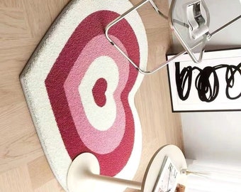 Carpet shaped love carpet heart-shaped floor mats bedroom oval door short hair household mats