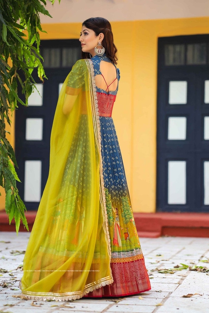 Jacket Style Navy Blue Embroidered Wedding Anarkali main image 1
