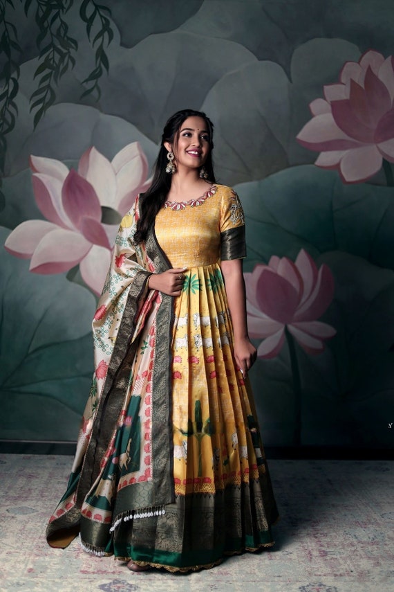 Beautiful Silk Long Dress. | Silk dress long, Indian gowns dresses, Indian  long dress
