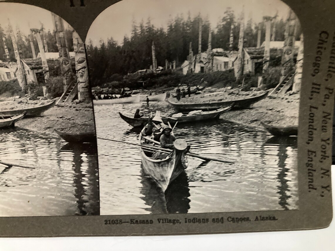 Kasaan Village Indians and Canoes - Etsy
