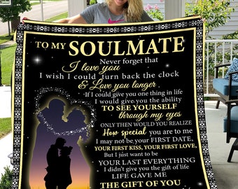 To My Soulmate - Forever | Premium Plush Blanket, Queen, Throw, Fleece, Sherpa