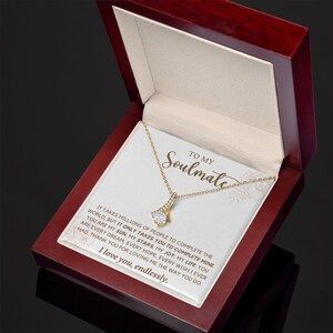 To My Soulmate, Alluring Beauty Necklace, Soulmate Gift, Soulmate Necklace, Gift for Wife, Wife Anniversary Gift, Soulmate Valentines Gift