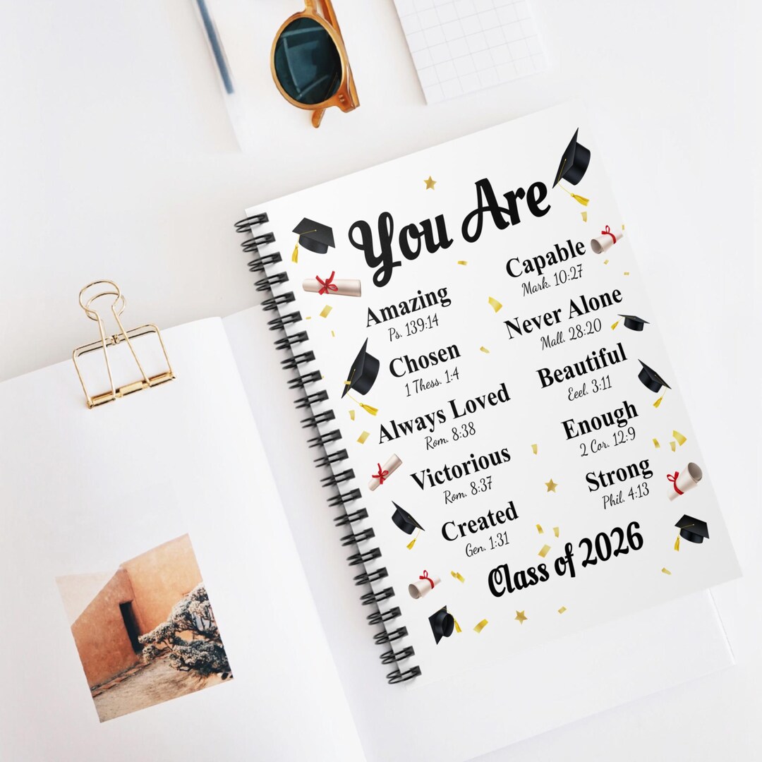 New Grad Notes Class of 2026 Graduation Journal, Christian Graduate Gift for Her ...
