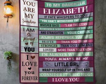Manta para mi hija / Regalo personalizado para hija de mamá y papá / Hermoso regalo para hija / Regalo inspirador para hija