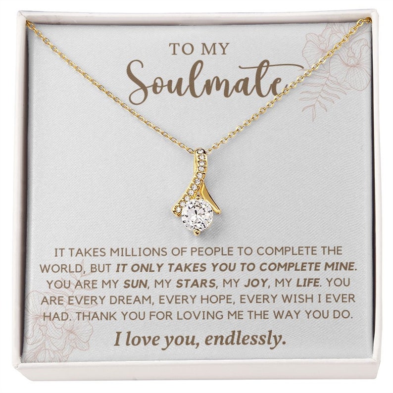 To My Soulmate, Alluring Beauty Necklace, Soulmate Gift, Soulmate Necklace, Gift for Wife, Wife Anniversary Gift, Soulmate Valentines Gift