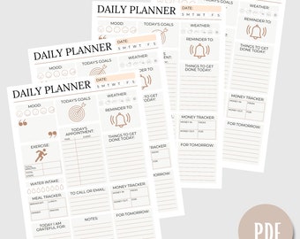 Daily Planner | Daily Journal | Daily Organizer | Daily Agenda | Daily Checklist | Daily Schedule | Printable Daily Log | Daily Routine