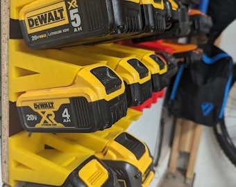 DeWalt Support de batterie 20v/18v - Horizontal | Organisateur de batterie | imprimé en 3D