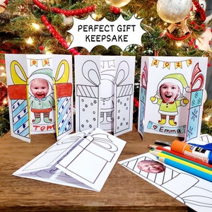 Elf jezelf verrassingskaart met foto, grappige kerstkaarten, printbare elfkaarten kindercadeau aandenken, kerstactiviteiten, papierknutsels pdf