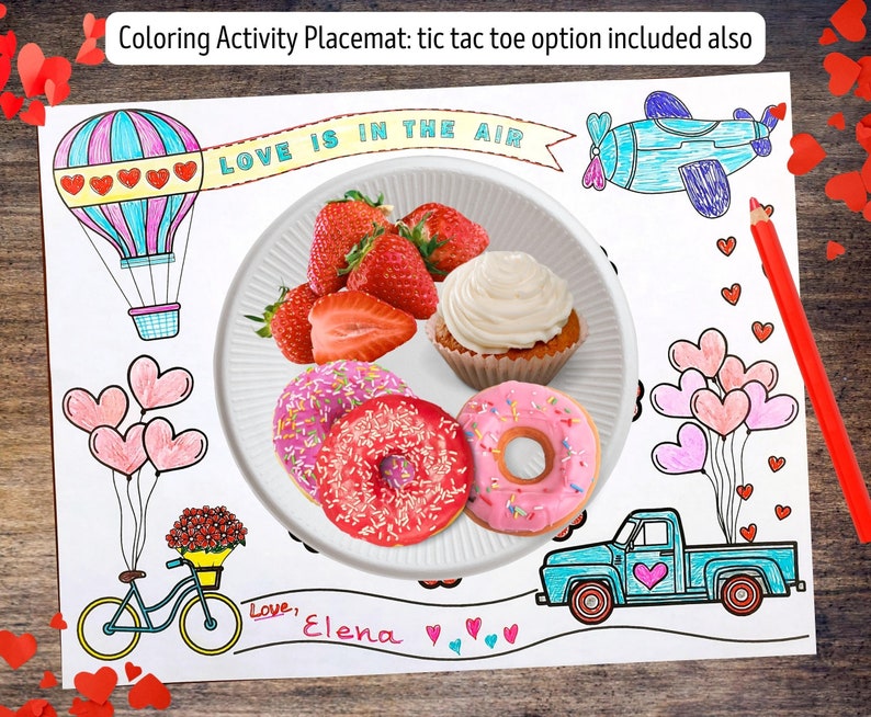 Valentine's Day Coloring Printables for Kids, 'love is in the Air ...