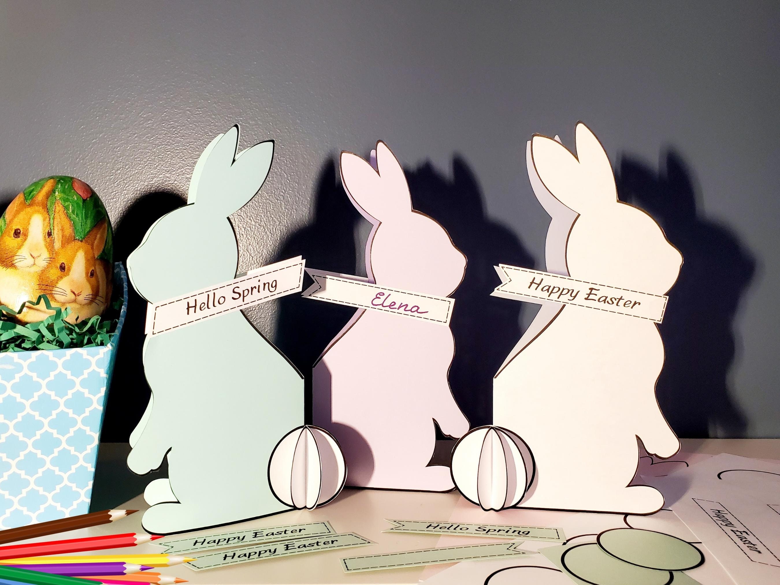 Printable DIY Easter Craft Bunny Card, Popup Easter Card Printable, 3D ...