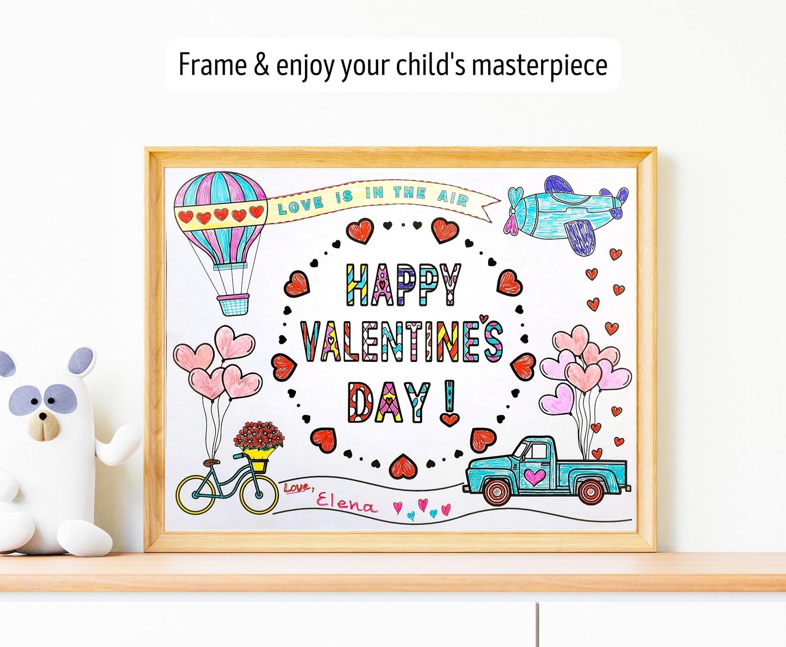 Valentine's Day Coloring Printables for Kids, 'love is in the Air ...