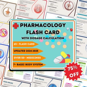 Volledige farmacologie-flashcards - Farmacologie-flashcardbundel - Revisiekaarten voor verpleegkunde - Medisch, apotheekschool