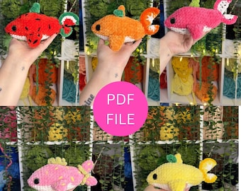 5 in 1 Fruit Sharks Crochet Pattern