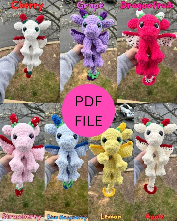 Fruit Dragon Buddies Crochet Pattern - Etsy