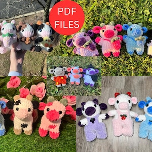 5 in 1 Cow Crochet Pattern Bundle