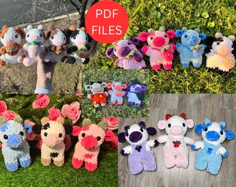 5 in 1 Cow Crochet Pattern Bundle