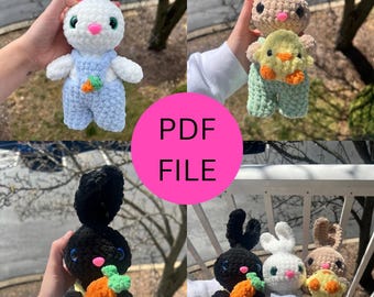 Bunnies in Overalls Crochet Pattern