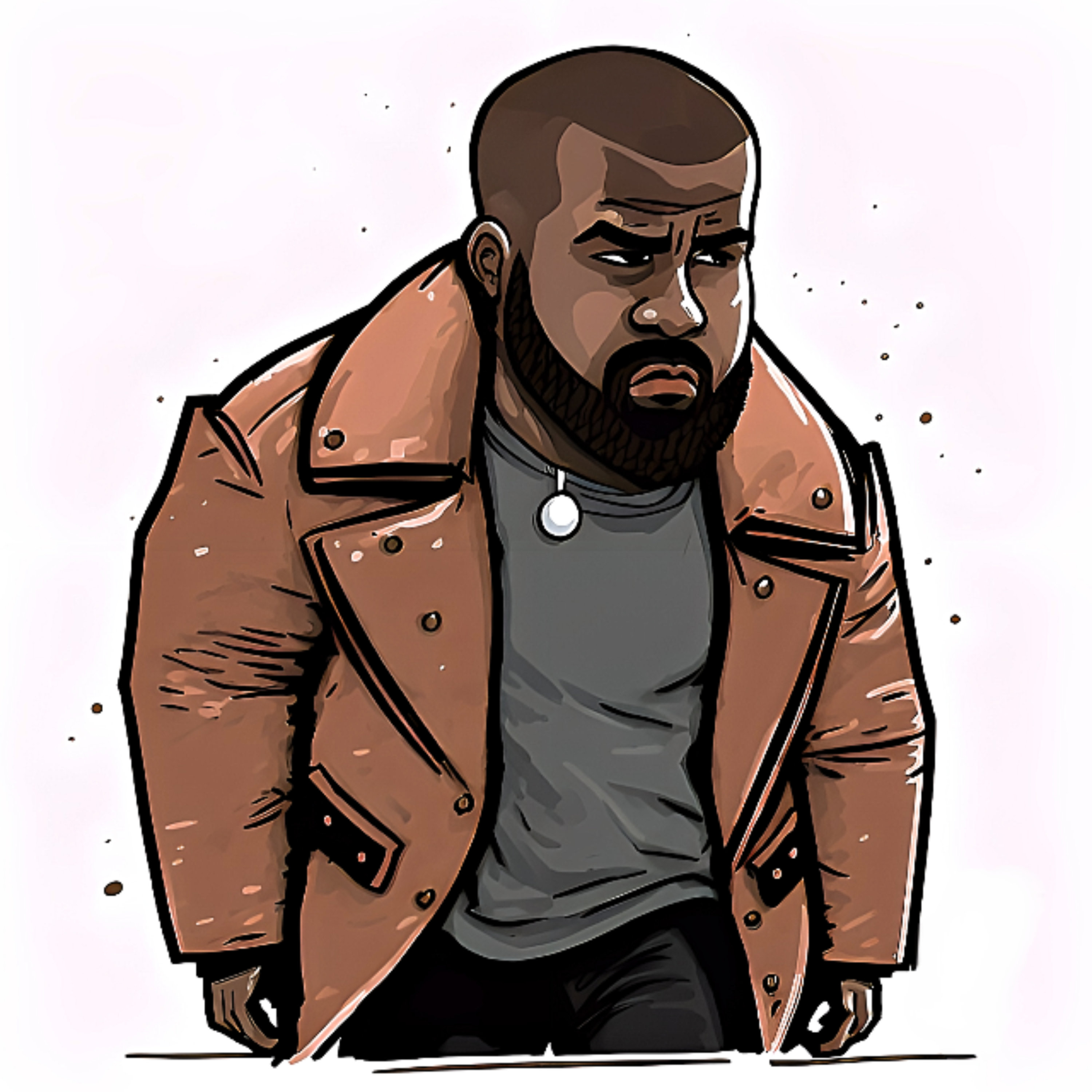 Kanye West Angry Cartoon Illustration PNG - Etsy