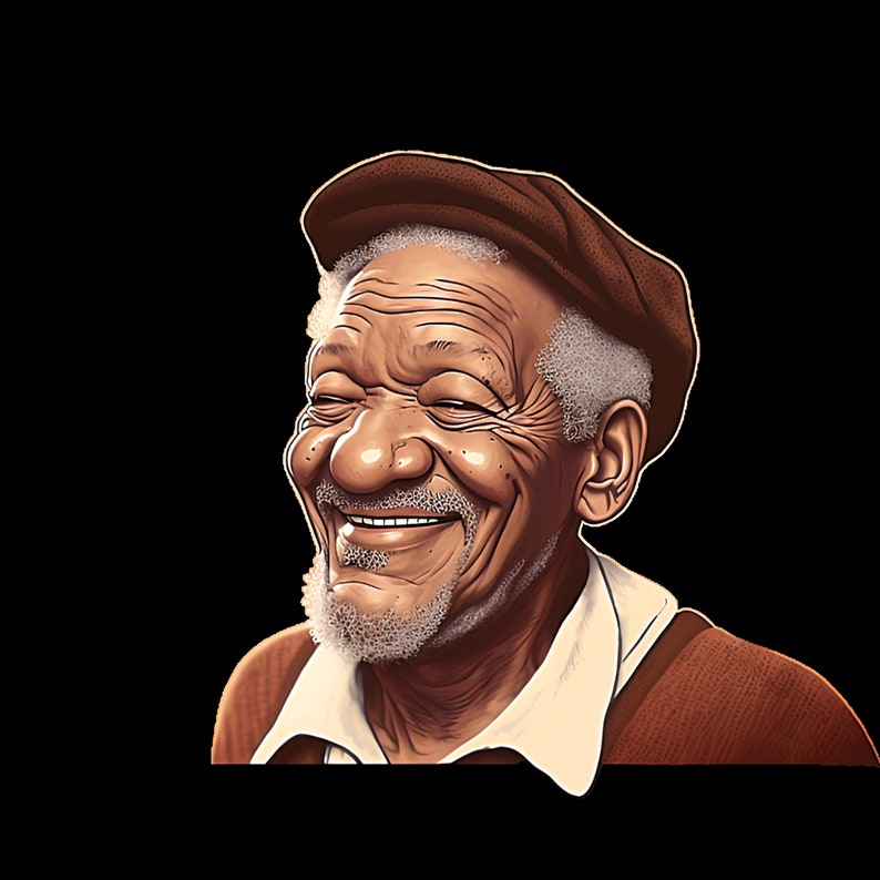 Sanford and Son Vivid Cartoon Illustration redd Foxx TV Show - Etsy
