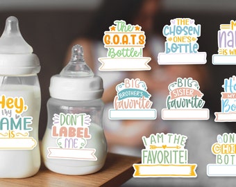 Waterproof Daycare Labels – Baby Bottle Labels – Toddler Sippy Cup Labels – Dishwasher Safe Baby Bottle Stickers – Cute Custom Name Labels