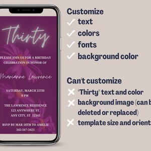 30th Birthday Electronic Invite Thirty Invitation Phone - Etsy
