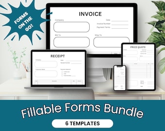Invulbare formulierensjabloon | Ontvangstsjabloon | Factuursjabloon | Afdrukbare formulierensjabloon | Minimalistische vormen | Formulierenbundel