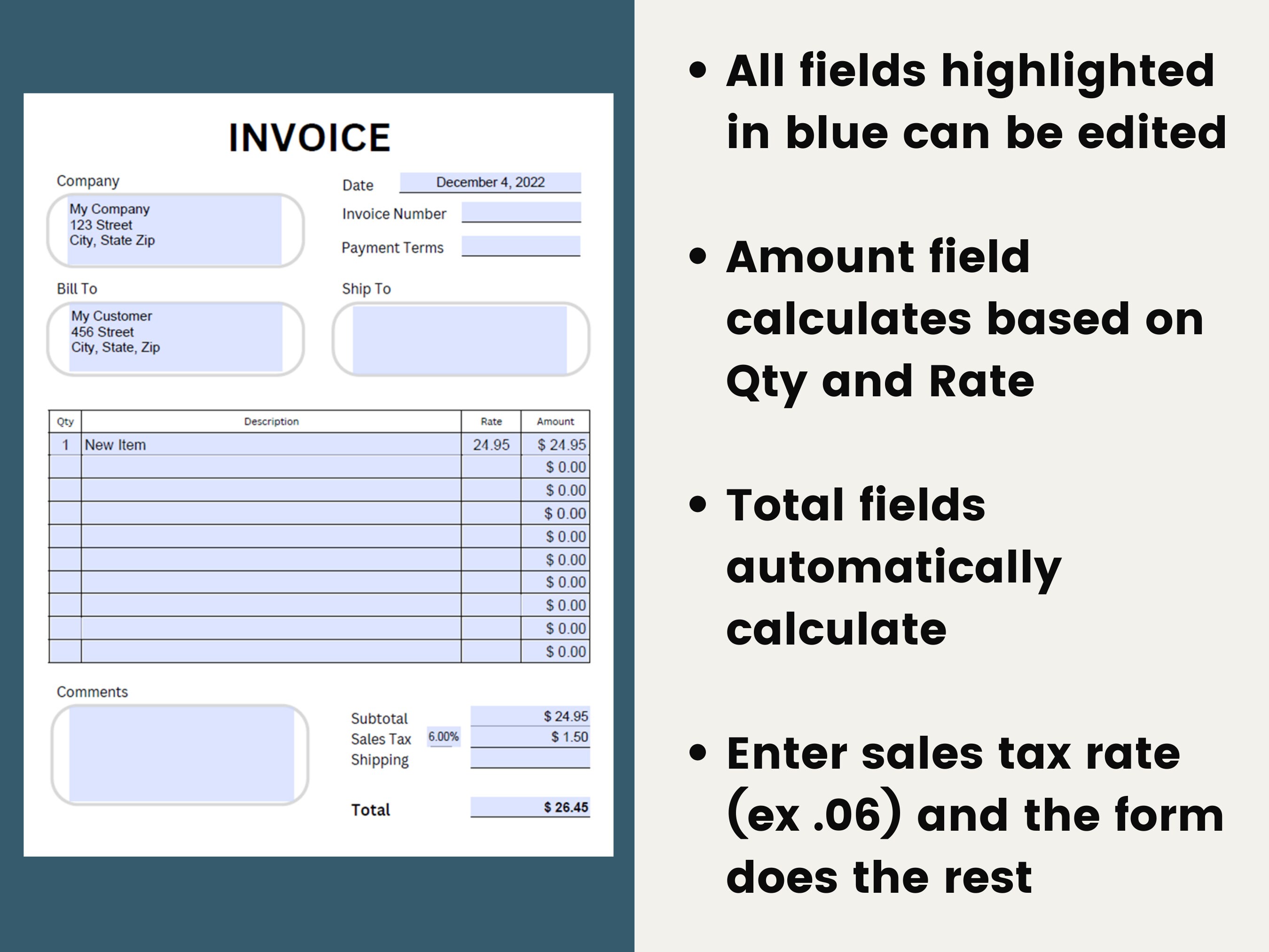 Fillable Forms Template | Receipt Template | Invoice Template ...