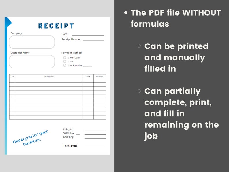 Receipt Template for Small Business Forms Printable Receipt Fillable