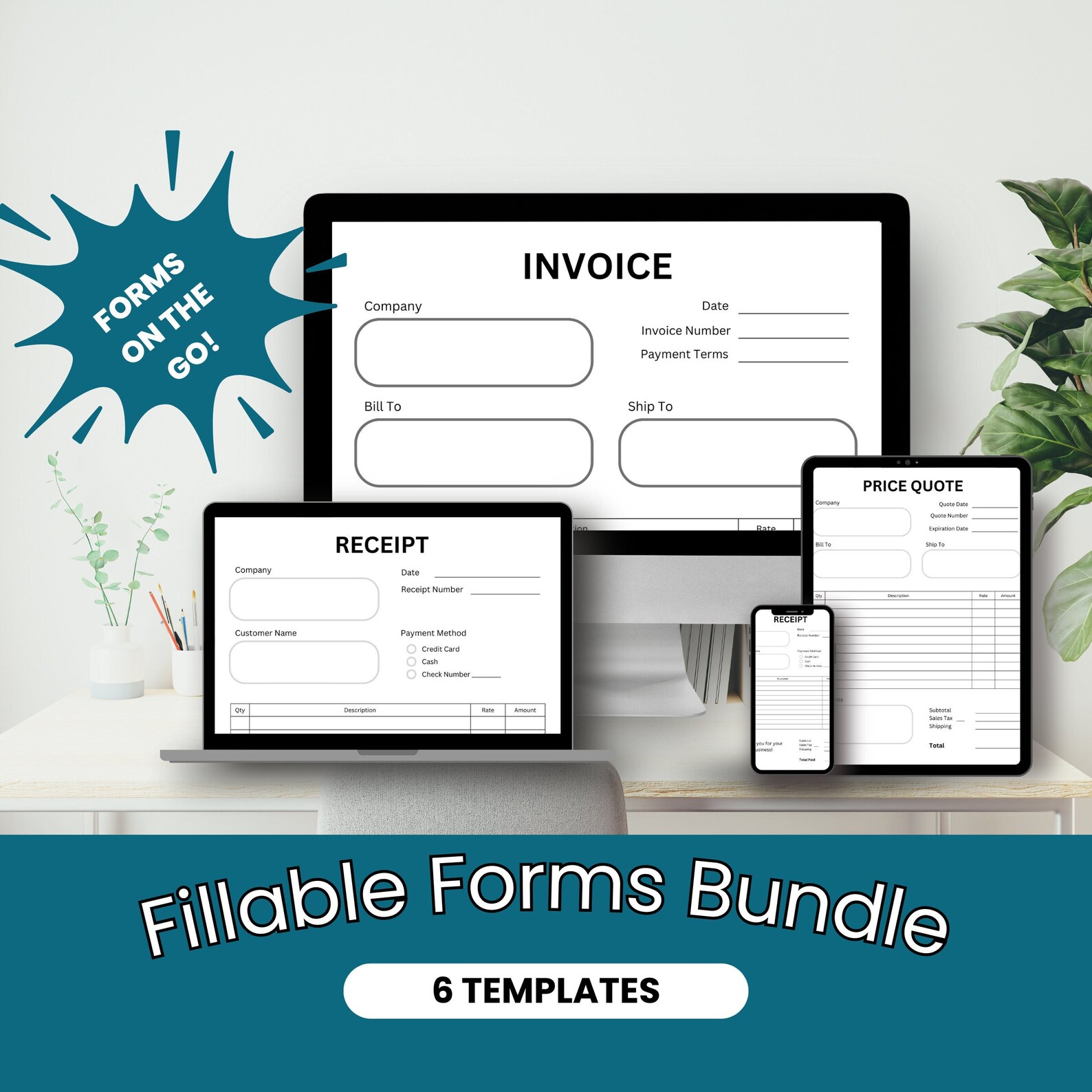 Fillable Forms Template | Receipt Template | Invoice Template | Printable Forms Template ...