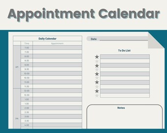 Afdrukbare afspraaktracker | Takenlijst | Invulbare pdf