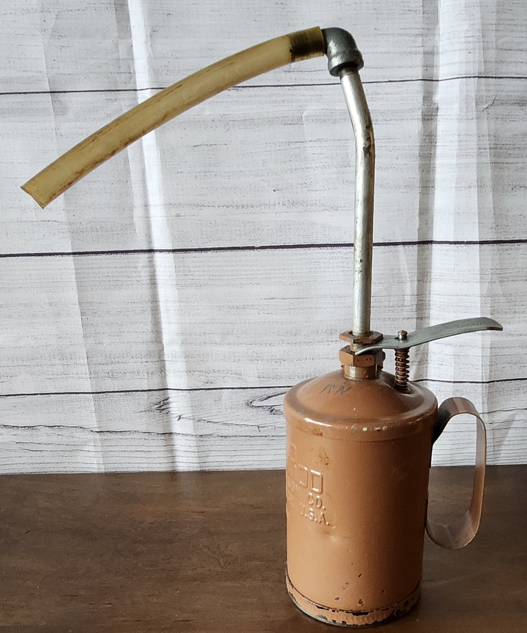 Goldenrod 60 Vintage Pump Oiler, Mancave Décor, Mechanic Collectors